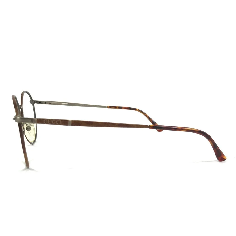 Vintage Gucci Eyeglasses Frames GG2285 HK6 Brown Antique Gray Wire Rim 52-19-145